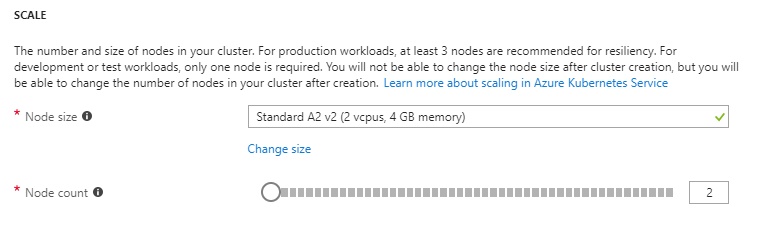 AKS Node Size