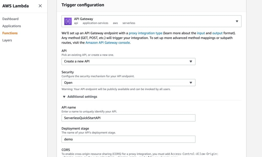 Configuring API Gateway 