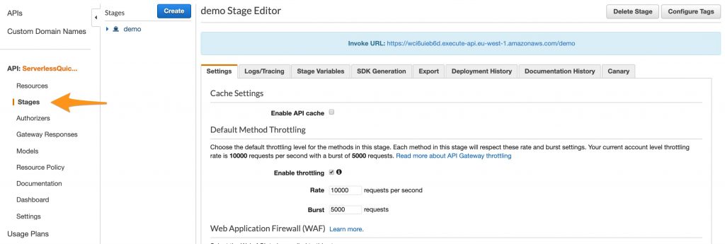 API Gateway Stage