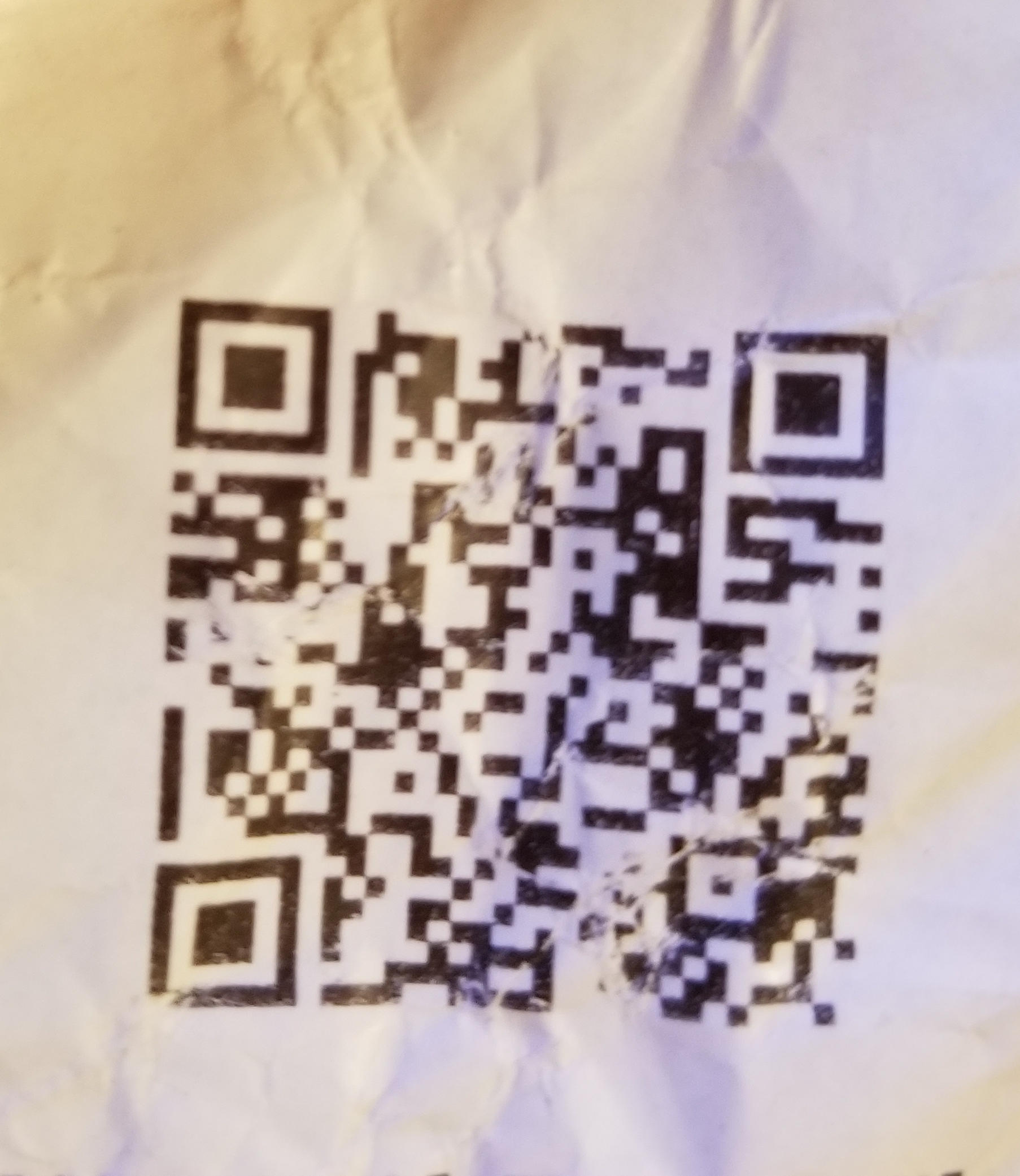 Damaged QR code