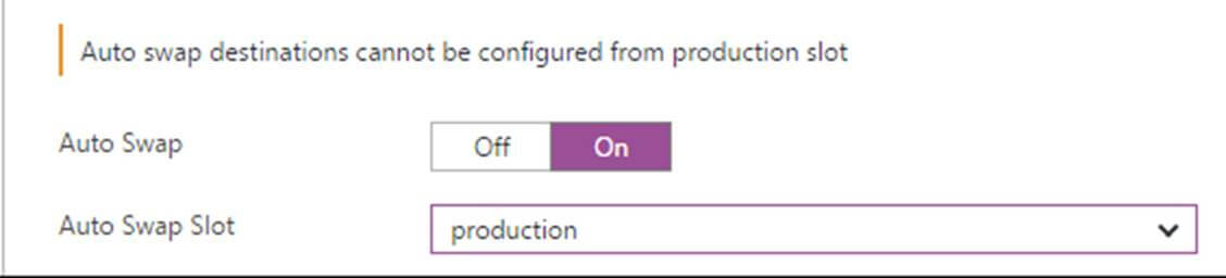 Deployment slot settings