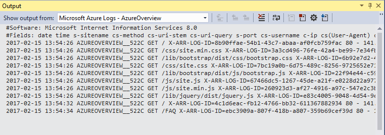 Microsoft azure logs