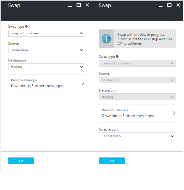 Swapping an Azure Deployment Slot with preview