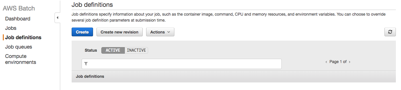 AWS Batch guide job definitions