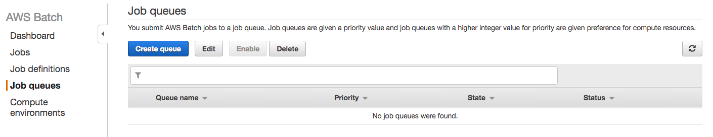 AWS Batch guide jon queues