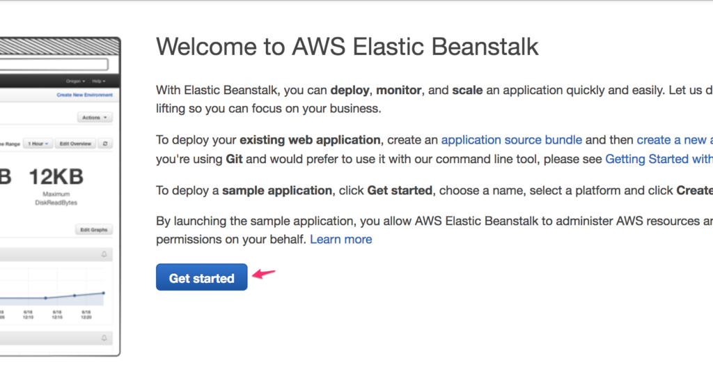 Creating a .NET Application in AWS Beanstalk - Screenshot