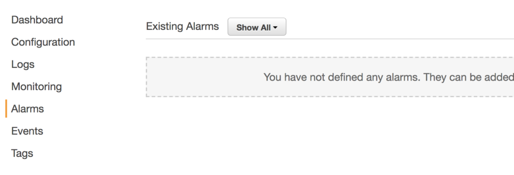 Alarms and Notifications in AWS Beanstalk