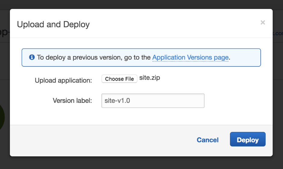 Creating a .NET Application in AWS Beanstalk - Screenshot of ready to upload and deploy