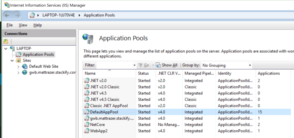 application pools