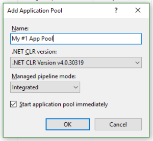 Create IIS Application Pool