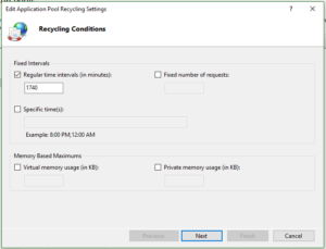 IIS Application Pool Recycle Conditions