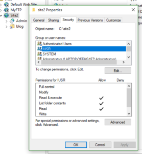 IIS Application Pool Permissions