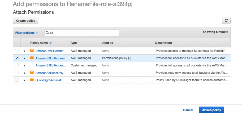 AWS IAM Attach Policy