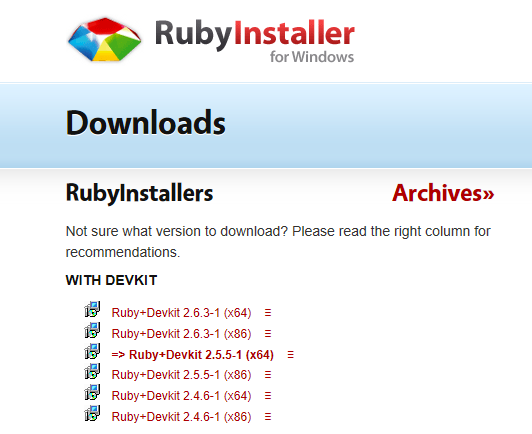 Ruby Installer for Windows