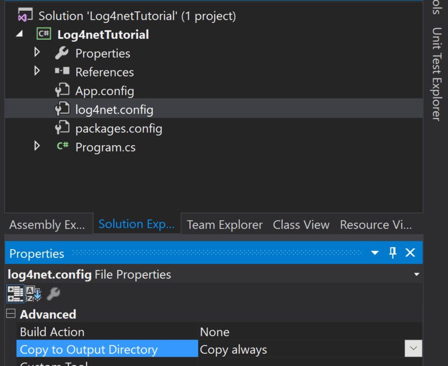 log4net.config file