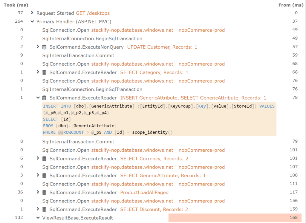 Retrace Web Transaction Trace