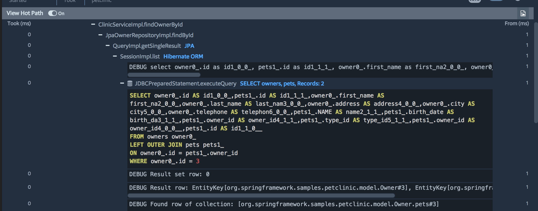 Prefix web request performance trace