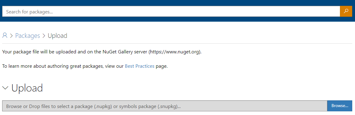 nuget package upload