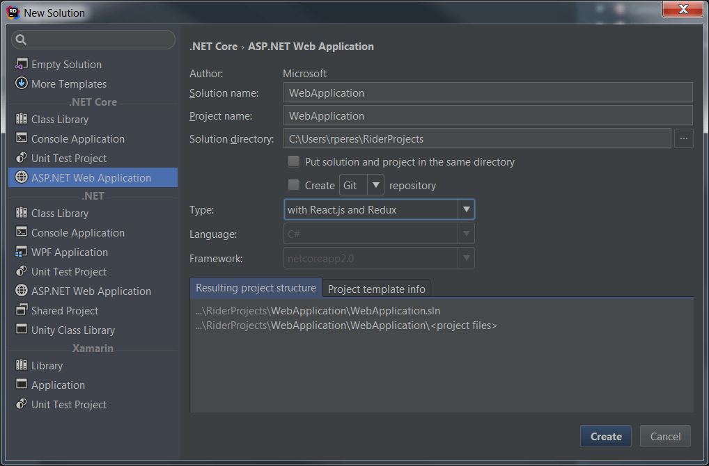 The solutions and projects that Rider works with are fully compatible with Visual Studio's