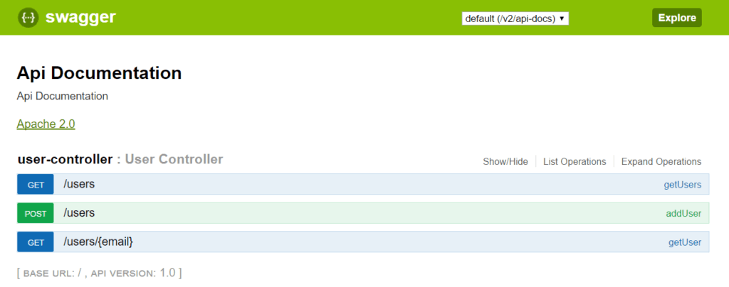 Notice how each endpoint in the application is individually documented; you can expand each section to find details about the endpoint and even interact with it right from the Swagger UI.