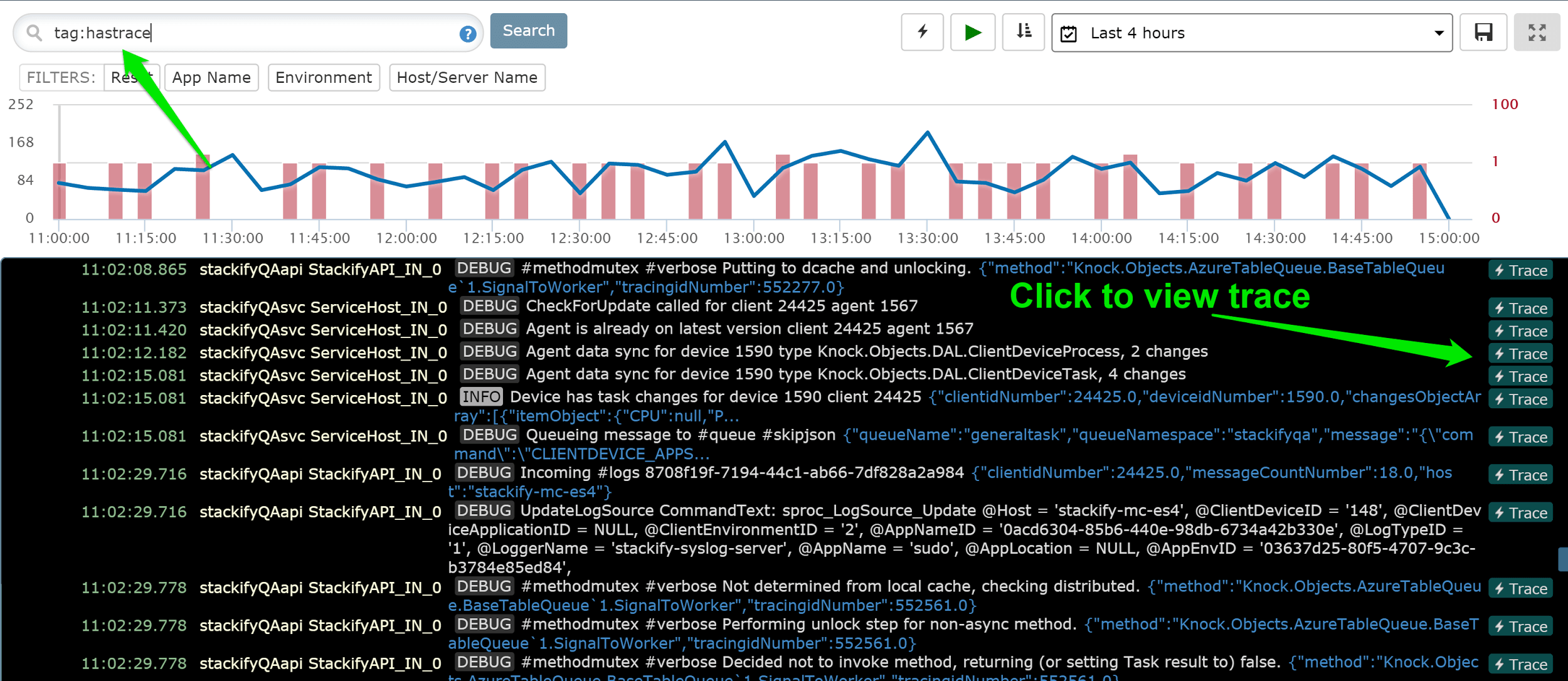 Log trace