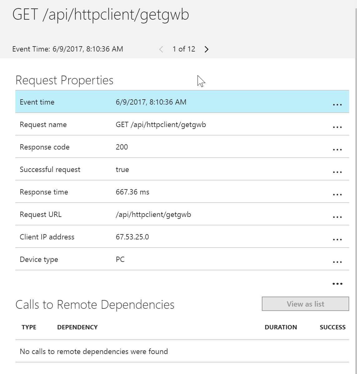 Application Insights View