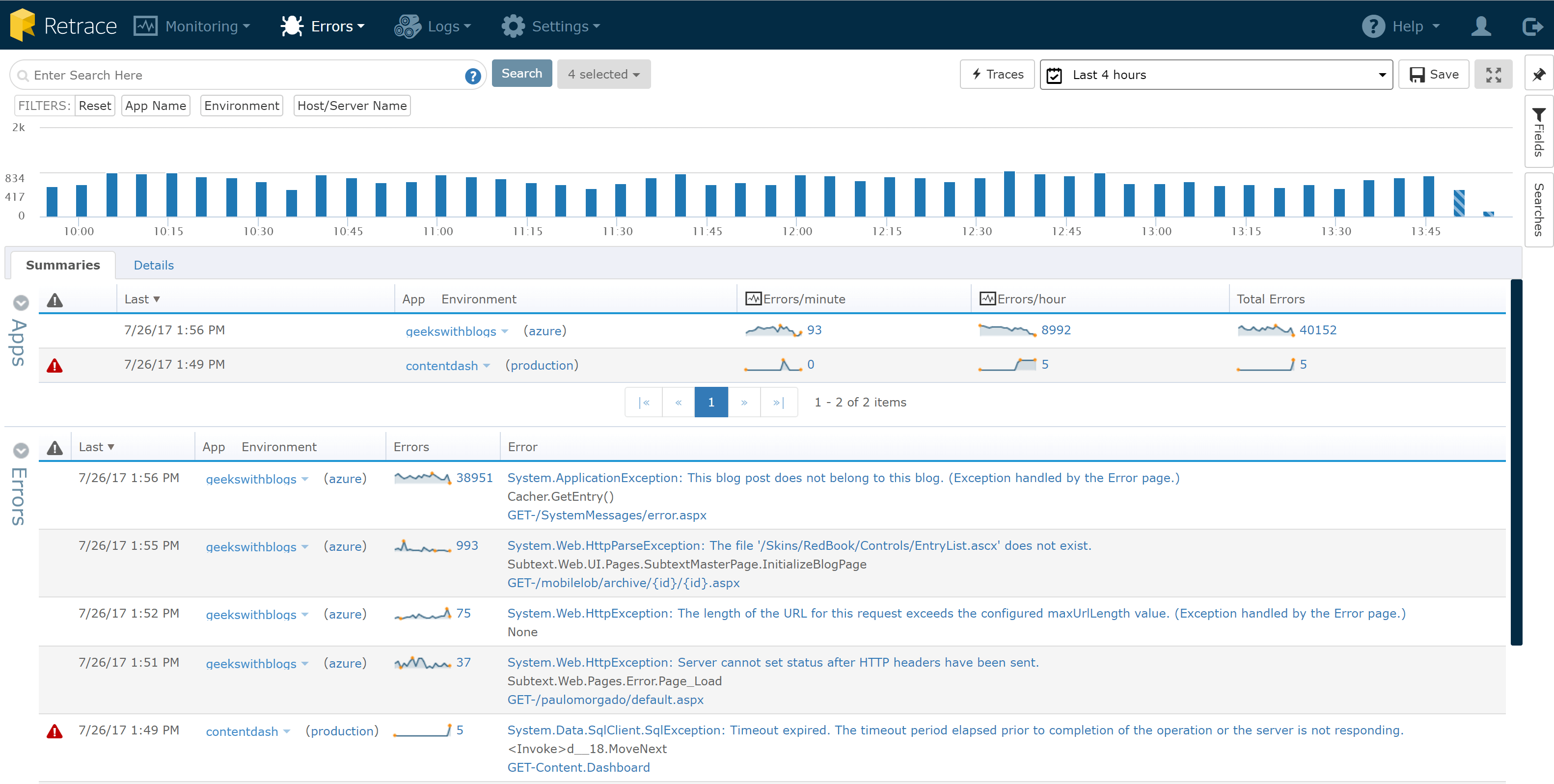 Cloud Logging Service Error Tracking