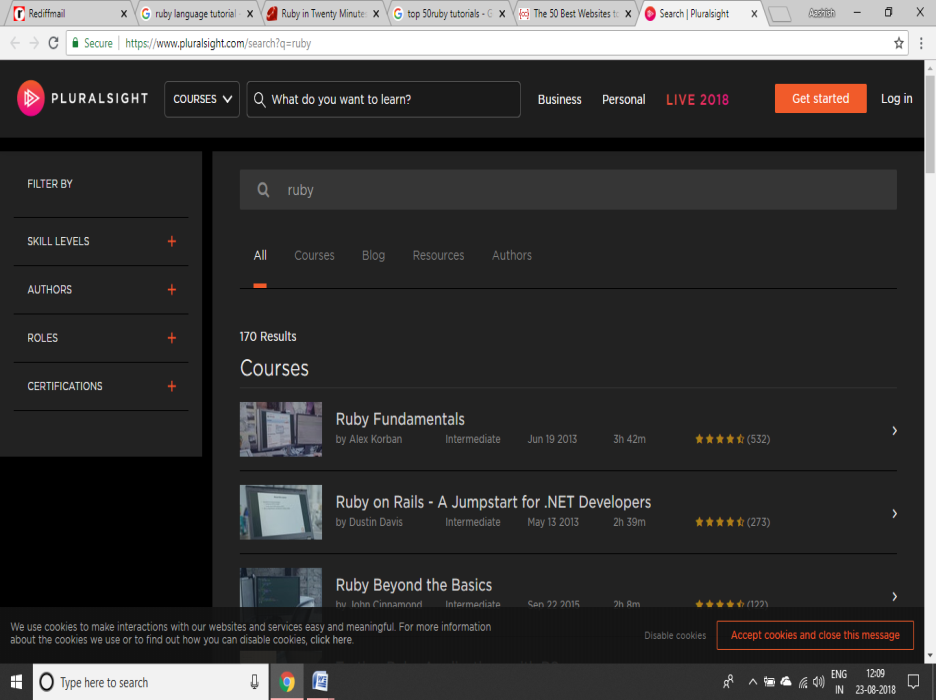 Pluralsight Ruby Tutorial