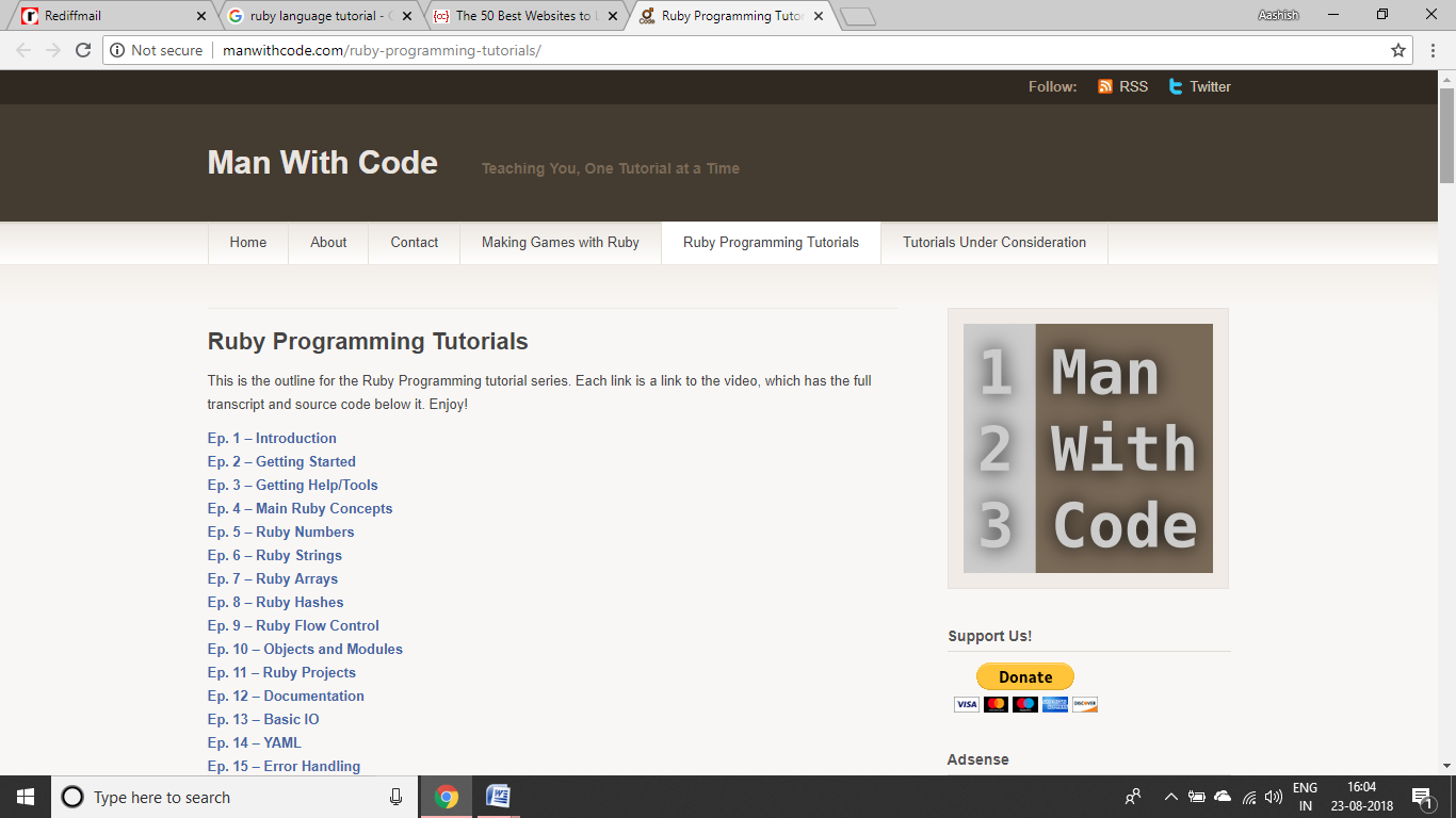 Man with Code Ruby Tutorial