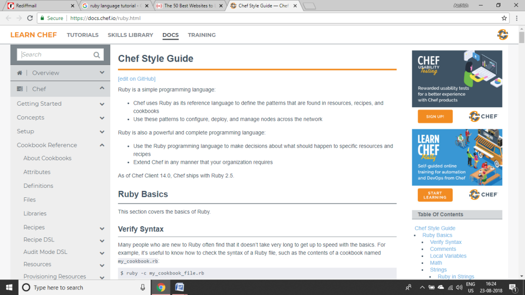 Learn Chef Ruby Tutorial