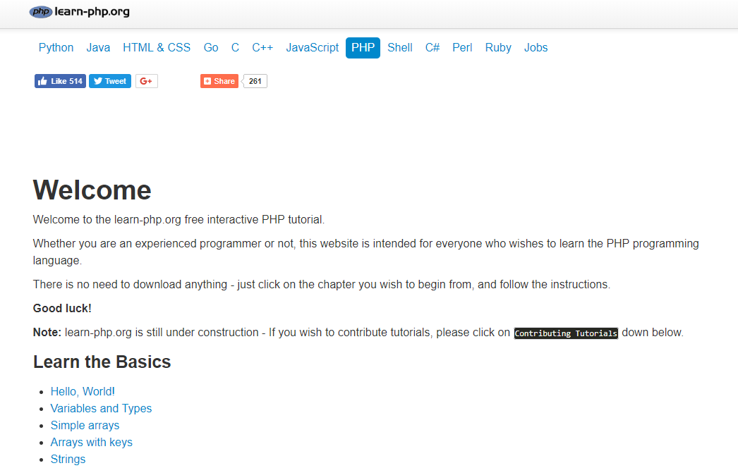 Learn-PHP Interactive Tutorial