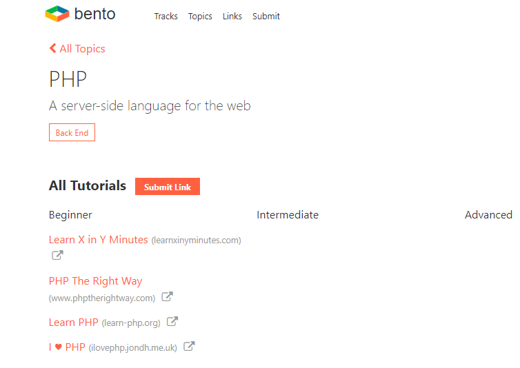 Bento PHP Resources