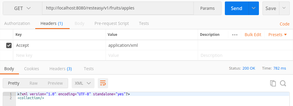 It’s more helpful, though, to use a tool like Postman, explicitly specifying the Accept header as application/xml: